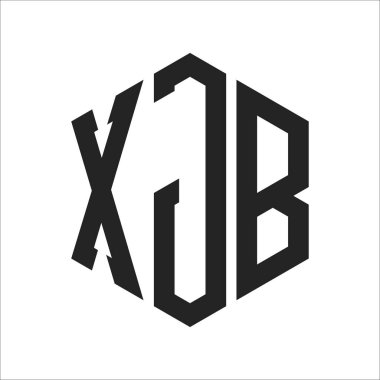 XJB Logo Tasarımı. Altıgen şekilli XJB İlk Harf Monogram Logosu