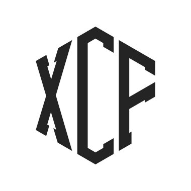 XCF Logo Tasarımı. İlk Harf XCF Monogram Logosu Hexagon şekli ile