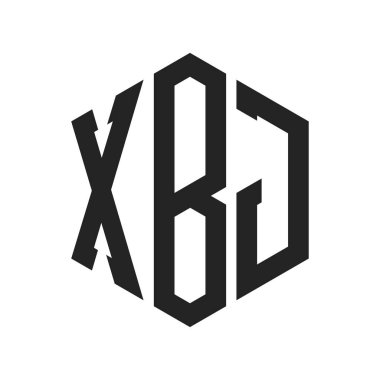 XBJ Logo Tasarımı. İlk Harf XBJ Monogram Logosu Hexagon şekli ile