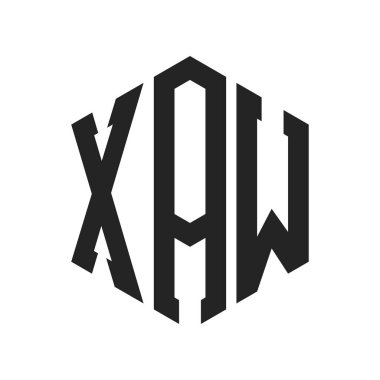 XAW Logo Tasarımı. Altıgen şekilli XAW İlk Harf Monogram Logosu