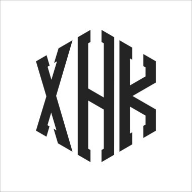 XHK Logo Tasarımı. Altıgen şekilli XHK İlk Harf Monogram Logosu