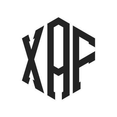 XAF Logo Design. Initial Letter XAF Monogram Logo using Hexagon shape clipart