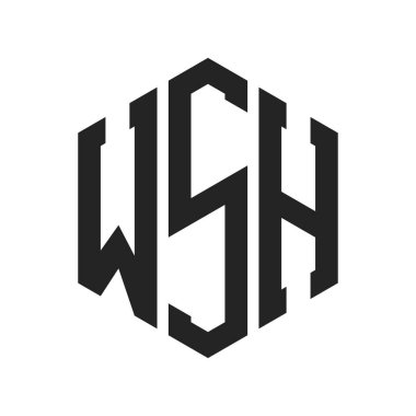 WSH Logo Design. Initial Letter WSH Monogram Logo using Hexagon shape clipart