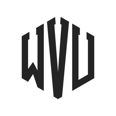 WVU Logo Design. Initial Letter WVU Monogram Logo using Hexagon shape clipart