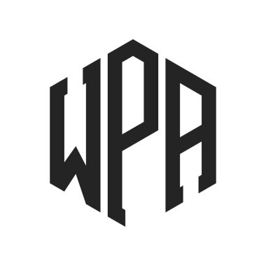 WPA Logo Design. Initial Letter WPA Monogram Logo using Hexagon shape clipart