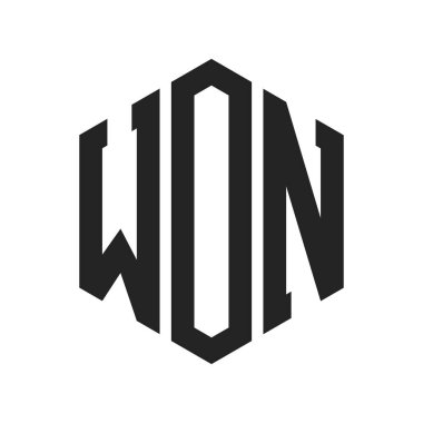 WON Logo Tasarımı. İlk Harf WON Monogram Logosu Altıgen şekli ile
