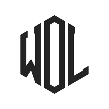 WOL Logo Design. Initial Letter WOL Monogram Logo using Hexagon shape clipart