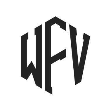 WFV Logo Tasarımı. İlk Harf WFV Monogram Logosu Hexagon şekli ile
