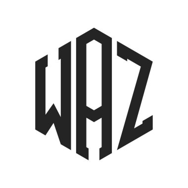 WAZ Logo Tasarımı. Altıgen şekilli ilk Harf WAZ Monogram Logosu