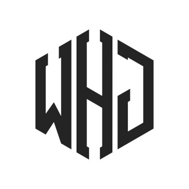 Logo Tasarımı. Altıgen şekil kullanan ilk Harf WHJ Monogram Logosu