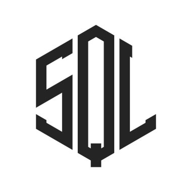 SQL Logo Tasarımı. Altıgen şekil kullanan ilk Harf SQL Monogram Logosu