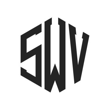 SWV Logo Tasarımı. Altıgen şekilli ilk Harf SWV Monogram Logosu