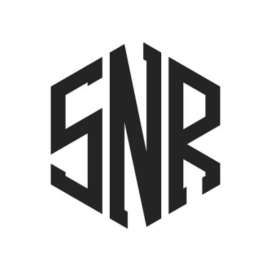 SNR Logo Design. Initial Letter SNR Monogram Logo using Hexagon shape clipart