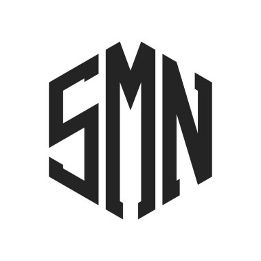 SMN Logo Design. Initial Letter SMN Monogram Logo using Hexagon shape clipart