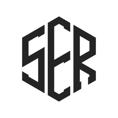 SER Logo Tasarımı. İlk Harf SER Monogram Logosu Hexagon şekli ile