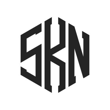 SKN Logo Design. Initial Letter SKN Monogram Logo using Hexagon shape clipart