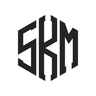 SKM Logo Design. Initial Letter SKM Monogram Logo using Hexagon shape clipart