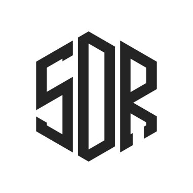 SDR Logo Design. Initial Letter SDR Monogram Logo using Hexagon shape clipart