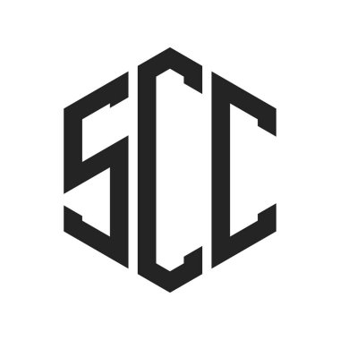 SCC Logo Tasarımı. İlk Harf SCC Monogram Logosu Altıgen şekilli