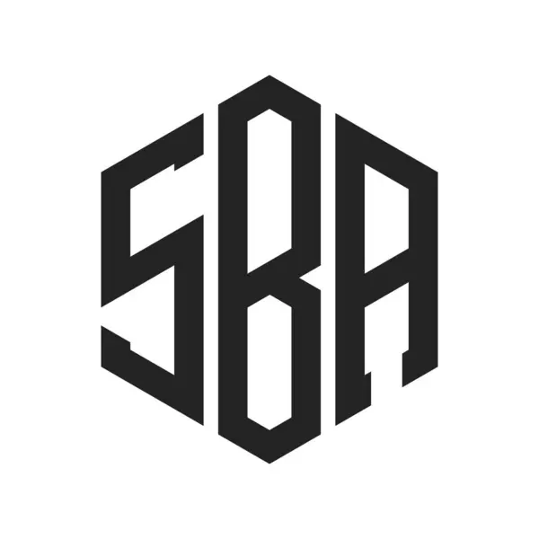 SBA Logo Tasarımı. Altıgen şekilli ilk Harf SBA Monogram Logosu