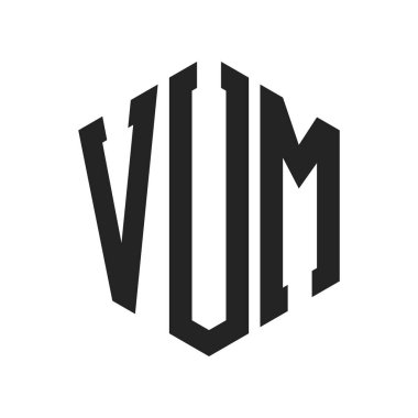 VUM Logo Design. Initial Letter VUM Monogram Logo using Hexagon shape clipart
