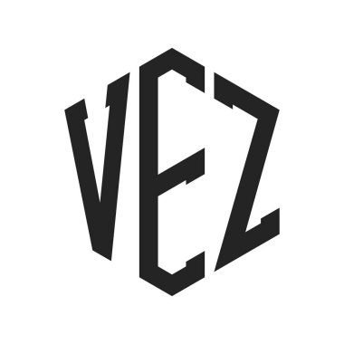 VEZ Logo Design. Initial Letter VEZ Monogram Logo using Hexagon shape clipart