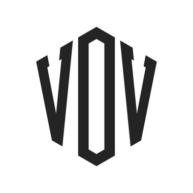 VOV Logo Design. Initial Letter VOV Monogram Logo using Hexagon shape clipart