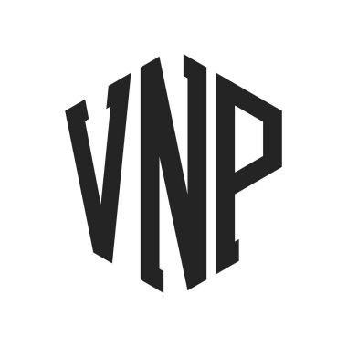 VNP Logo Tasarımı. Altıgen şekilli VNP harfli monogram logosu