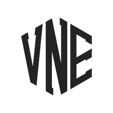 VNE Logo Tasarımı. Altıgen şekilli ilk Harf VNE Monogram Logosu