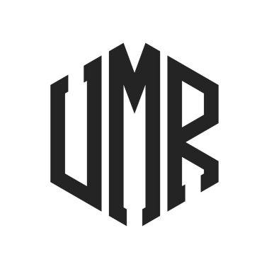 UMR Logo Tasarımı. İlk Harf UMR Monogram Logosu Hexagon şekli ile