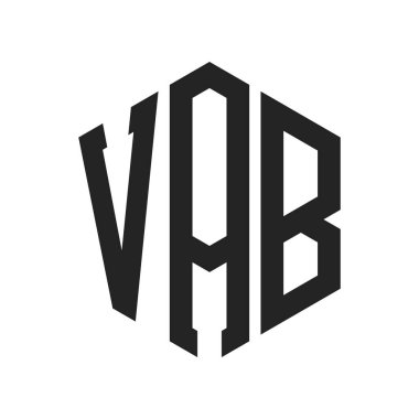 VAB Logo Tasarımı. Altıgen şekilli ilk Harf VAB Monogram Logosu
