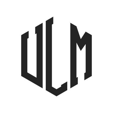 ULM Logo Tasarımı. Altıgen şekil kullanan İlk Harf ULM Monogram Logosu
