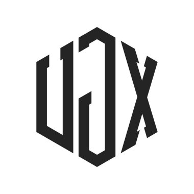 UJX Logo Tasarımı. Altıgen şekilli ilk Harf UJX Monogram Logosu