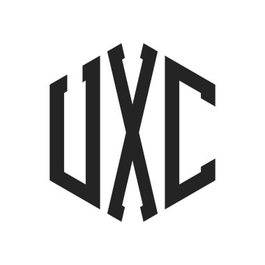 UXC Logo Tasarımı. Altıgen şekilli ilk Harf UXC Monogram Logosu
