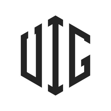 UIG Logo Design. Initial Letter UIG Monogram Logo using Hexagon shape clipart