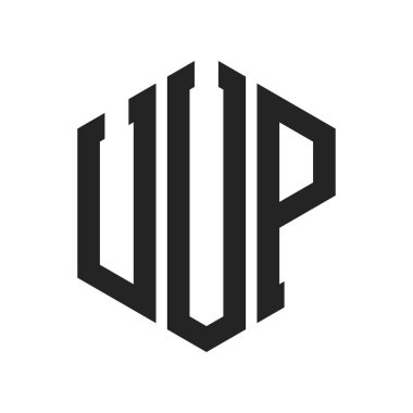 UUP Logo Design. Initial Letter UUP Monogram Logo using Hexagon shape clipart