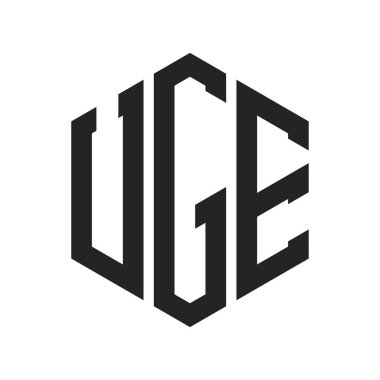 Çirkin Logo Tasarımı. Altıgen şekilli ilk Harf UGE Monogram Logosu