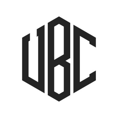 UBC Logo Design. Initial Letter UBC Monogram Logo using Hexagon shape clipart