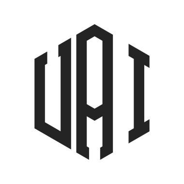 UAI Logo Design. Initial Letter UAI Monogram Logo using Hexagon shape clipart