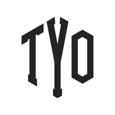 TYO Logo Design. Initial Letter TYO Monogram Logo using Hexagon shape clipart