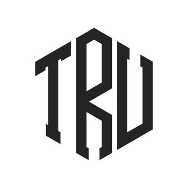 TRU Logo Design. Initial Letter TRU Monogram Logo using Hexagon shape clipart