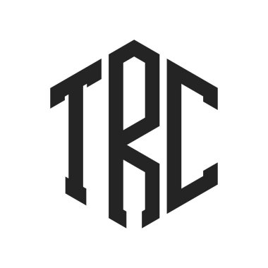 TRC Logo Tasarımı. İlk Harf TRC Monogram Logosu Hexagon şekli ile
