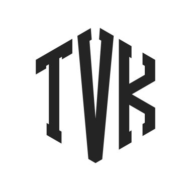 TVK Logo Tasarımı. Altıgen şekilli TVK İlk Harf Monogram Logosu