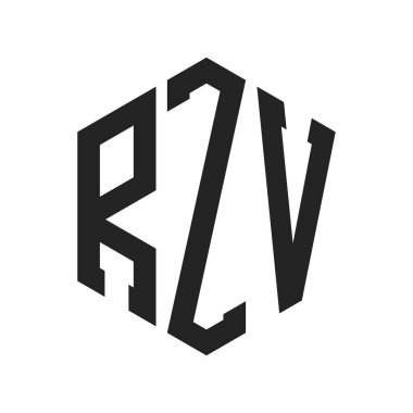 RZV Logo Tasarımı. İlk Harf RZV Monogram Logosu Hexagon şekli ile