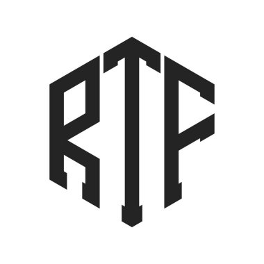 RTF Logo Design. Initial Letter RTF Monogram Logo using Hexagon shape clipart