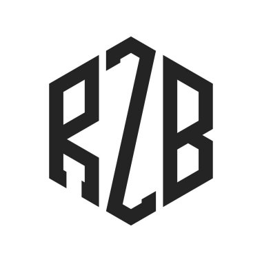 RZB Logo Design. Initial Letter RZB Monogram Logo using Hexagon shape clipart
