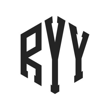 RYY Logo Tasarımı. Altıgen şekilli ilk Harf RYY Monogram Logosu