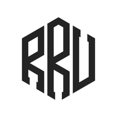 RRU Logo Design. Initial Letter RRU Monogram Logo using Hexagon shape clipart