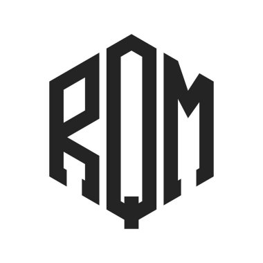 RQM Logo Tasarımı. İlk Harf RQM Monogram Logosu Hexagon şekli ile