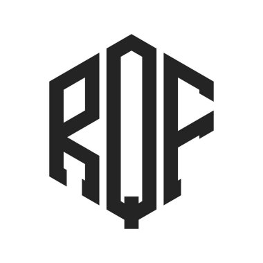 RQF Logo Tasarımı. İlk Harf RQF Monogram Logosu Hexagon şekli ile